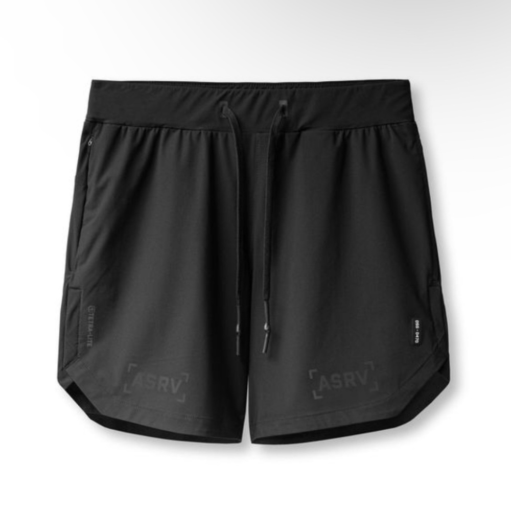 ASRV 0470. TETRA-LITE™ 7” Linerless Short - Black/Black - XL